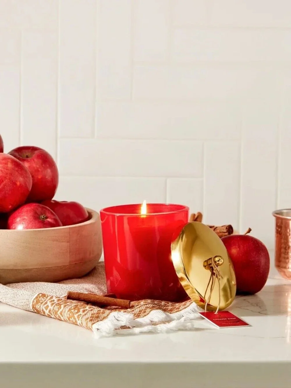 Thymes Simmered Cider Harvest Red Poured Candle New